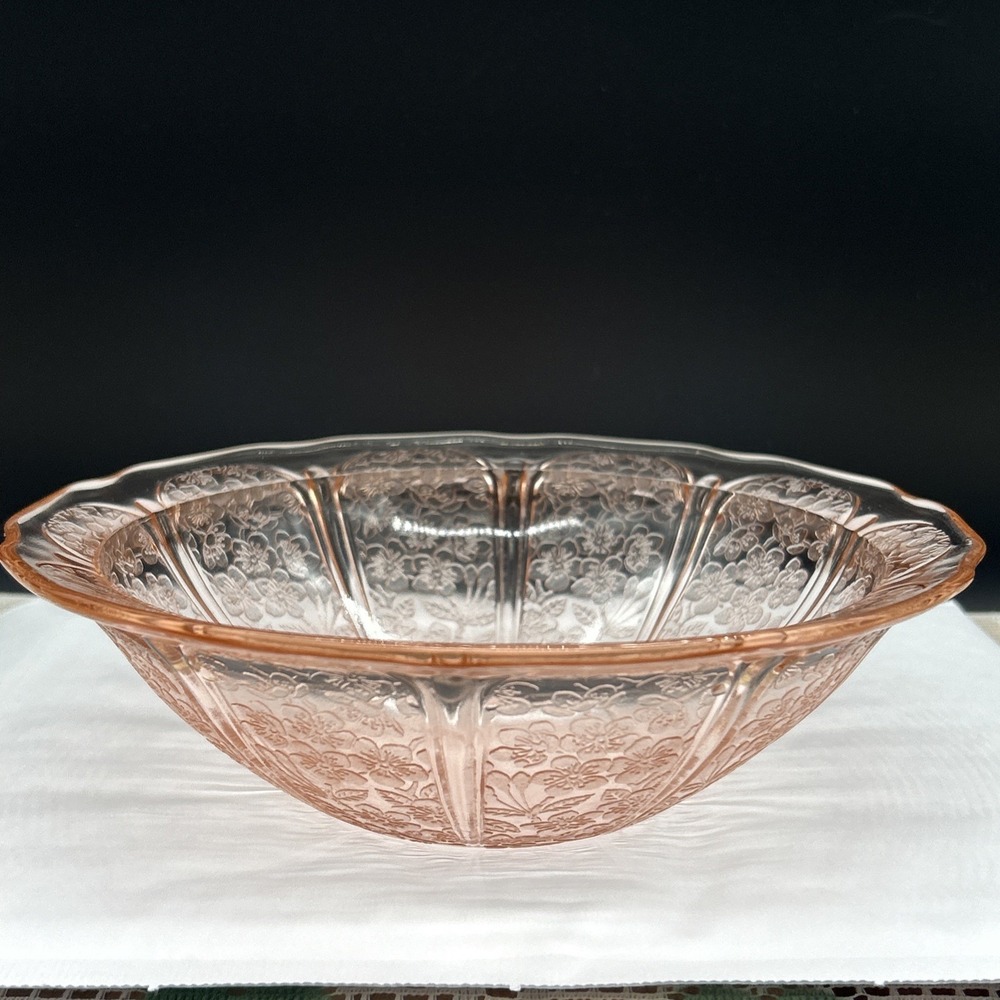 Jeannette Cherry Blossom Pink Large Berry Bowl  8 1/2"